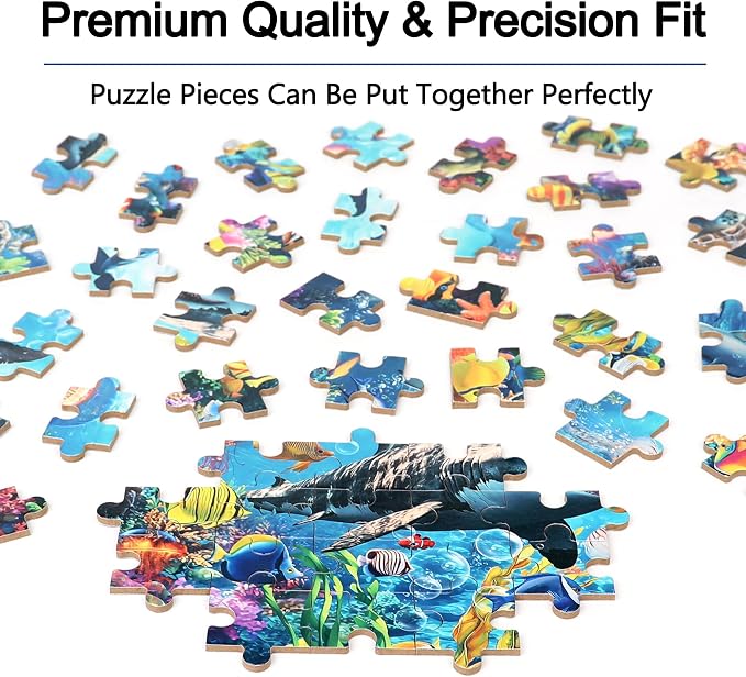LELEMON Puzzles for Kids Ages 4-6,100 Piece Puzzles for Kids in Metal Box | Educational Underwater World Jigsaw Puzzles Kids Puzzles,100 Piece Puzzle Games Puzzle Toys for Girls and Boys