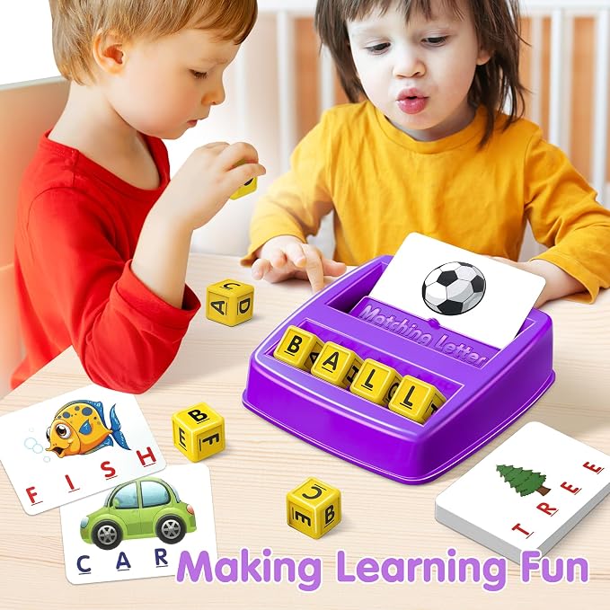 NARRIO Educational Toys for 3 4 5 Year Old Girls Boys Gifts, Matching Letter Spelling Games Learning Toys for Kids 2-4 Year Olds, Christmas Birthday Gifts for 3-6 Year Old Girls Toddler Toys Age 2-4