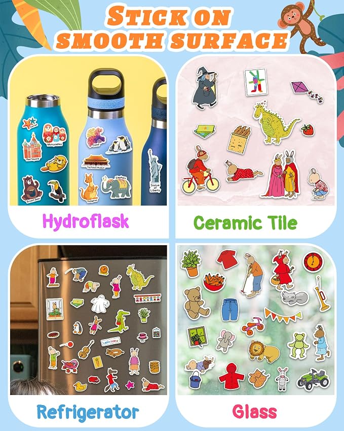 Benresive Reusable Sticker Book for Toddlers, Stickers for Kids, Travel Toy | Toddler Toys, Boys Girls Birthday Gifts, Airplane & Road Trip Essentials Kids, No Mess Waterproof Toddler Crafts Activities