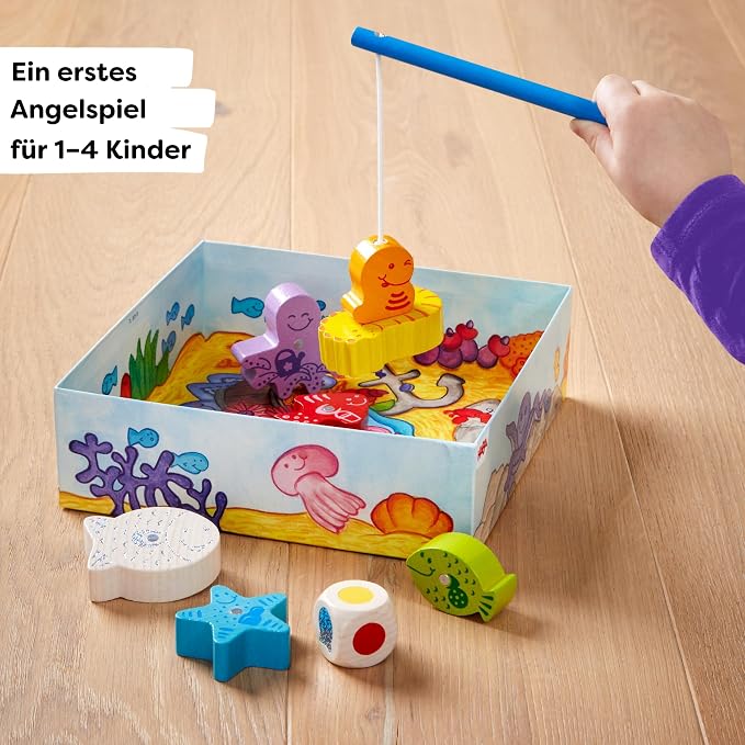 HABA Magnetic Fishing Game - Here Fishy Fishy, My Very First Games Learning Toys & Preschool Toys for Ages 2 and Up, German Box