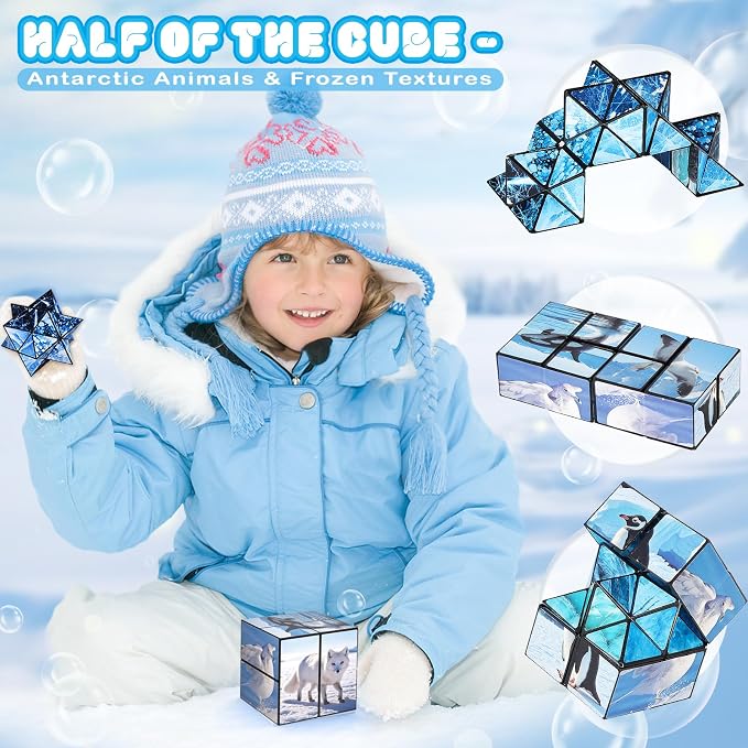 Euclidean Cube Fidget Toys for Kids 2 in 1 Star Cube Magic Cube Puzzle Toys | Fidget Cube for Kids and Adults, Yoshimoto Cube Travel Toy Stress Relief for All Age, Birthday Gifts for Boys Girls Ages 8-12