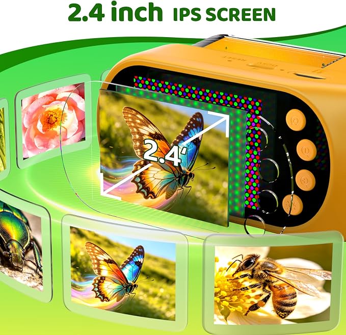 Handheld Microscope for Kids, Outdoor Explorer STEM Toy with Bonus Tools, 2.4" IPS Screen, Ergonomic Grip, Digital Camera, Photo/Video, Magnifier, Science Kit – Gift for Boys & Girls Age 3-12