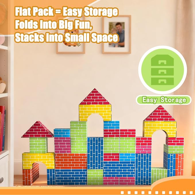 Cardboard Building Blocks for Kids 36pcs: Jumbo Gifts Heavy Duty Develop Creative Thinking Spatial Reasoning Easy to Assemble