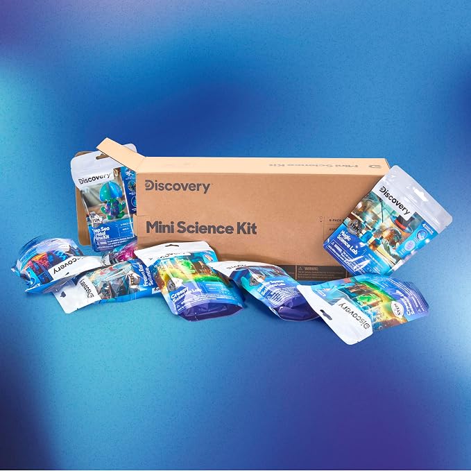 Discovery Mini Science Kit 8-Pack, 32 STEM Science Experiments for Kids, Chemistry, Crystal Growing, Slime, Magic, Space, Creepy, Frozen Activity Sets, Educational Learning Toy, Boys Girls Gift Age 8+