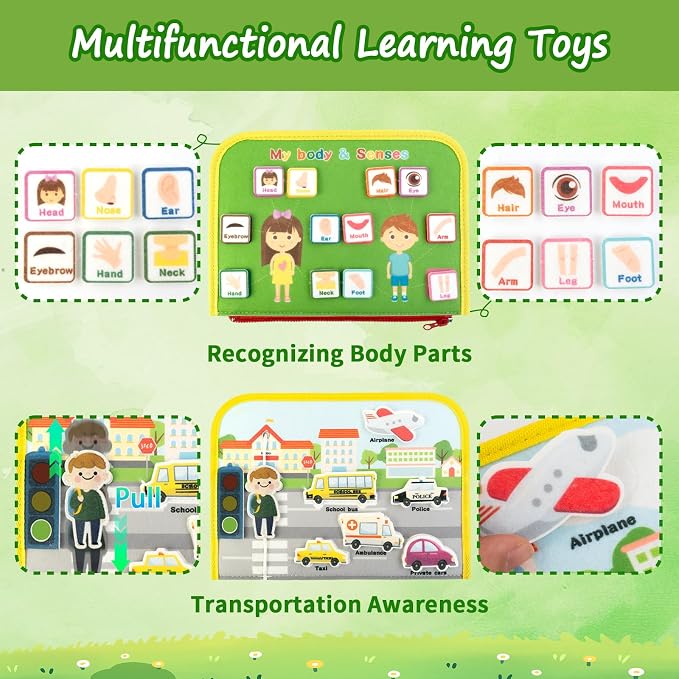 Letoya Toddler Busy Board, Farm Busy Book Montessori Toys for Toddlers