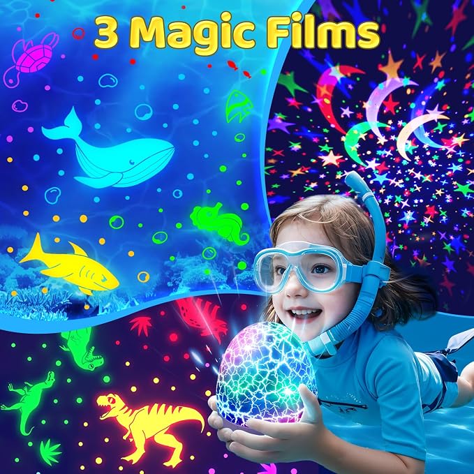 Strayou Sensory Toys for Kids with Autism 31 Colors Night Light Projector | Sound machine for Sleep 15 White Noise Baby Toys for 1,2,3,4,5 year old Boys Toddlers Kids Dinosaur Egg Light Calming Corner