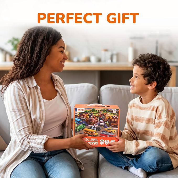 BenBen Floor Puzzles for Kids Ages 4–6, 2 x 3 Feet Transportation Puzzle | Extra-Thick 48 Large Pieces Vehicle-Themed Jigsaw Puzzle for Toddlers 3-5, Preschool Educational Toy Gift for Boys Girls