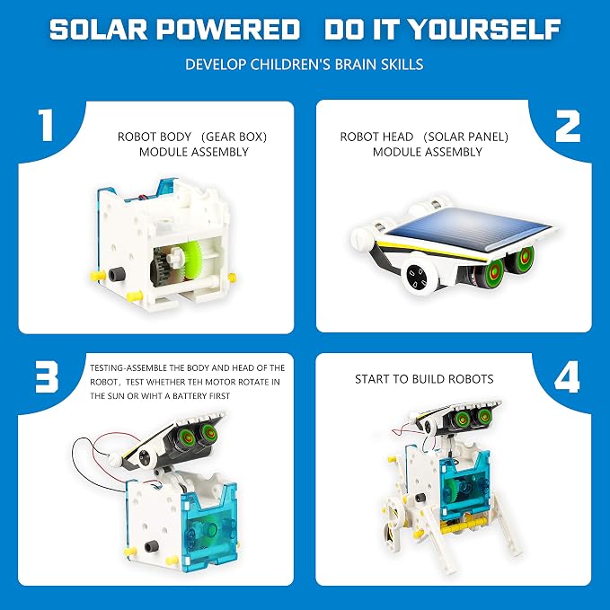STEM 13-in-1 Solar Power Robots Toy,Educational Experiment DIY Robotics Kit | Science Toy Solar Powered Building Robotics Set Age 8-12 for Boys Girls Kids Teens to Build