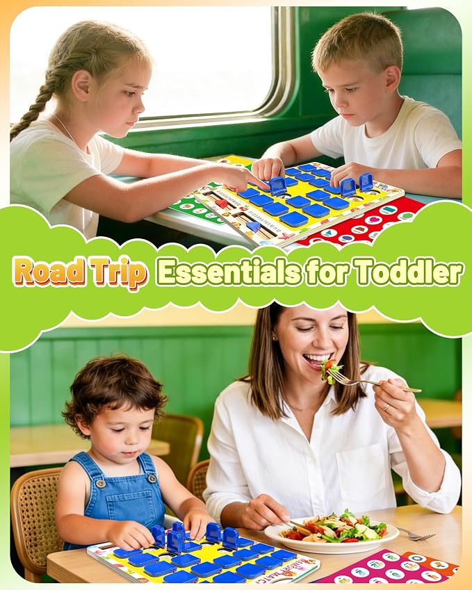 Matching Memory Game for Kids, Travel Toys Games Activities for 3-5 4-8 | Board Games 4-6, Car Games, Airplane Toys, Kids Toddler Road Trip Activities Essentials, Boys Girls Birthday Gifts