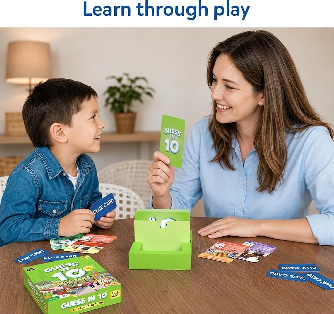 Skillmatics Guess in 10 Around Town – Card Game for Kids & Families | Perfect for Boys, Girls & Kids, Travel Friendly Card & Board Games, Gifts for Ages 6, 7, 8, 9 & Up