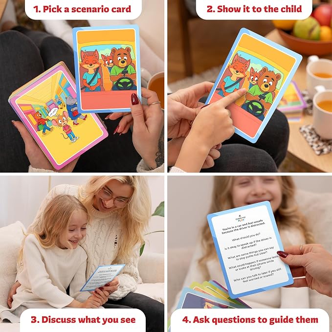 Who What Why Safety Conversation Cards for Kids, SEL Game, Ages 4+ | Emergency awareness, decision-making, communication, critical thinking, speech therapy, social skills and counseling