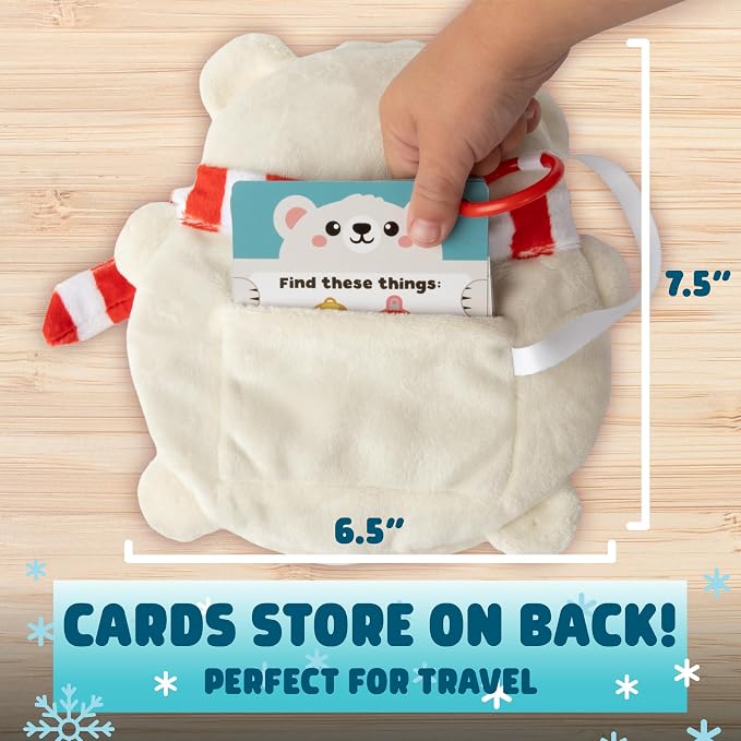 Chuckle & Roar Sensory Seek & Find Scavenger Hunt Plush Polar Bear | Game for Ages 3 and Up - Great On The Go Learning Toy for Toddlers