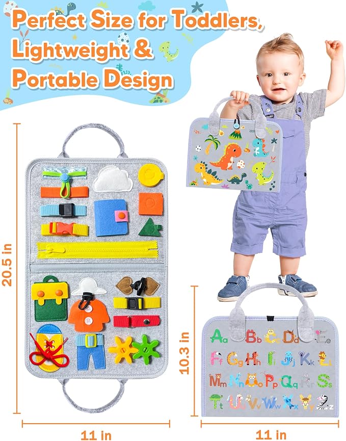 Busy Board Montessori Toys for Toddler Boy Birthday Gifts Busy Book | Sensory Toys, Airplane Car Travel Toy, Learning Educational Toys, Activity Book, Toddler Activities, Fine Motor Skills