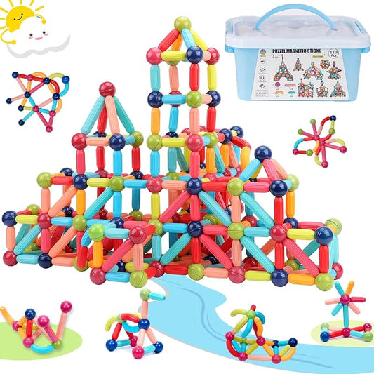 COUOMOXA Magnetic Building Blocks STEM for Kids: Educational Magnetic Set for 6-9+Years Old for Boys Girls - Construction Toys for Early Development Learning for Kids