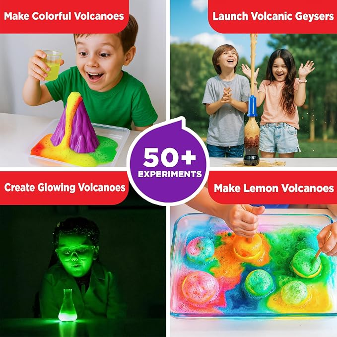 Doctor Jupiter Erupting Volcano Science Kit for Kids Ages 8+, STEM Toy | Erupting Volcano Science Kit, 50+ Experiments, Birthday Gift for Boys Ages 8,9,10,11,12, STEM Learning & Educational Toy
