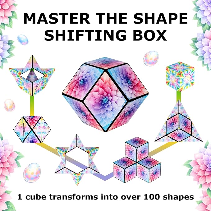 Shashibo DODECA Magnetic Puzzle Cube, Stress Relief Fidget Toy | 100+ Possible Shapes, Sensory Fidget Toy For Adults & Kids, Fun Shape Shifting Puzzle Box For All Ages