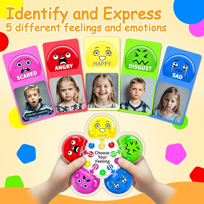 Color Sorting Sensory Toys for Kids with Autism, Autistic 5-7 | Travel Gifts for Kids, Social Emotional Learning Activities, Fine Motor Skills, Calming Fidget Toys, Feelings Wheel, Ages 3+