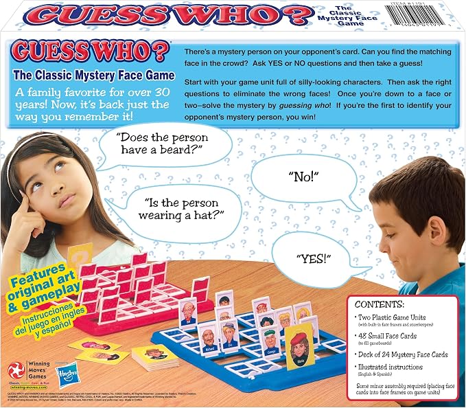 Guess Who? Board Game with Classic Characters by Winning Moves Games USA | Mystery Game of Deduction, 2 Players, Ages 6+