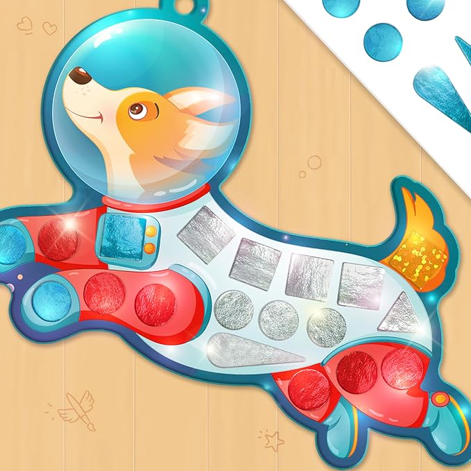 Imagimake Mirror Mosaic - Space, 5 Templates, 450+ Stickers | Mess-Free Craft Activity, Screen-Free Creative Art Kit for Kids, Birthday Gift for Boys & Girls Ages 3,4,5,6,7 Years Old