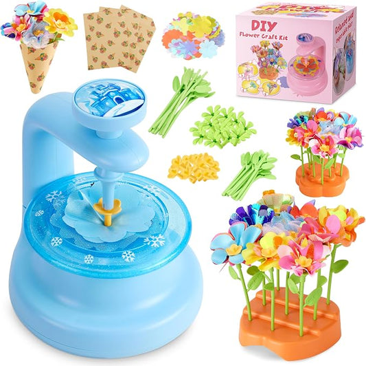 Hamdol DIY Flower Bouquet Kit for Boys and Girls Ages 4-8, Fabric Arts & Crafts Toy for Kids 5 6 7 8, Educational STEM Activity Set, Creative Gift Idea for Birthday, Valentine, Easter or Holiday