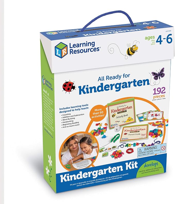 Learning Resources All Ready for Kindergarten Readiness Kit | Classroom Must Haves, Toddler Activities, Homeschool Supplies, Learn to Read, Spelling , Alphabet Kindergarten Workbook