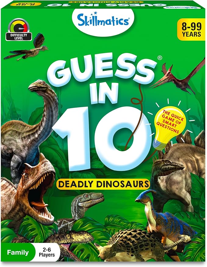 Skillmatics Guess in 10 Dinosaurs – Trivia Game for Kids and Families