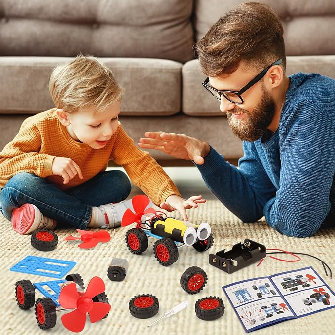 STEM Science Kits for Kids, 5 Set Wind Powered Car for Boy Toys Bulk Gifts | STEM Toys for ages 8-13, Robot Building Crafts Kit for Classroom Activities, Engineering Science Experiments Projects 9-12