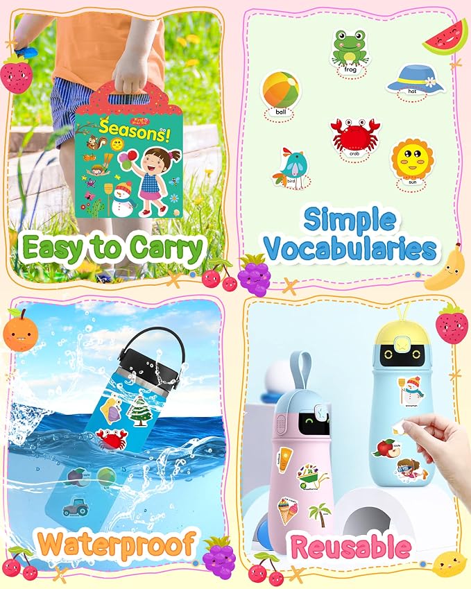 Benresive Reusable Sticker Book for Toddlers, Travel Stickers for Kids | Toddler Travel Activities Toys, Birthday Gifts for Boys & Girls, Airplane Travel & Road Trip Essentials Kids