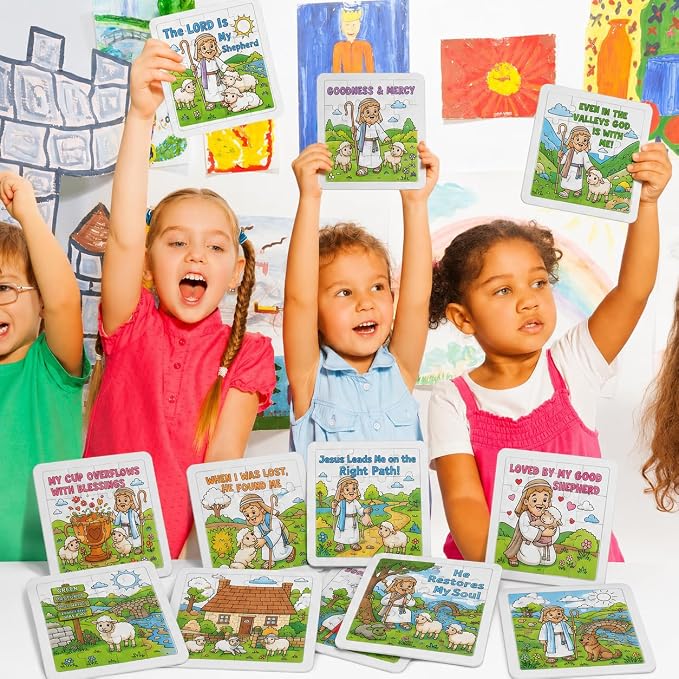 Cinrobiye 24 Pcs VBS 2026 Emerald Isle Coloring Puzzle Kit, Good Shepherd Christian Puzzle Crafts Inspired by Psalm 23 for Vacation Bible School, Sunday School, Church Activities and Group Events