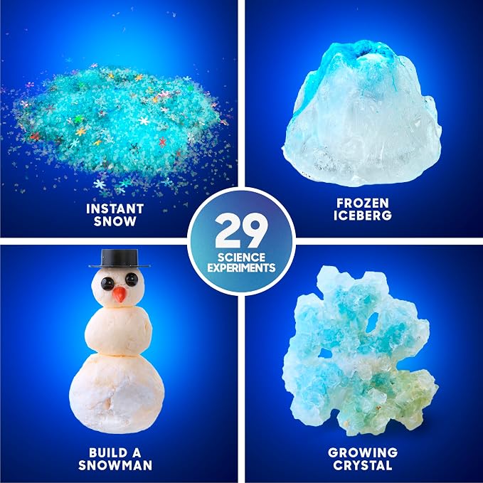 Discovery Frozen Earth Science Kit for Kids| 29 Science Experiments| Grow Crystals, Instant Snow, Snowflake Slime, Frozen Volcano| STEM Chemistry Activity Set| Educational Learning Toy| Gift Ages 8+