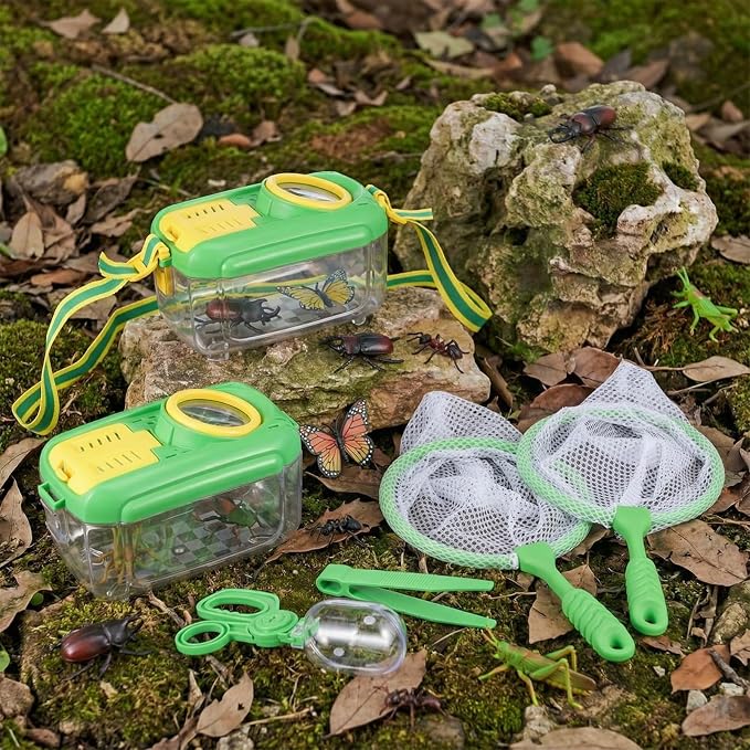 Halloscume 6 Sets Bug Catcher for Kids Insect Catching Kit, Green