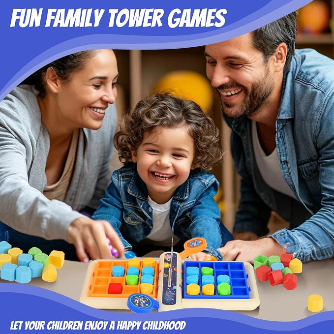 Easy Kid Board Games – Shape Matching Puzzle & Reaction Battle Toy for Two Players – Hand-Eye Coordination Game – Educational Toy for Children Ages 3+