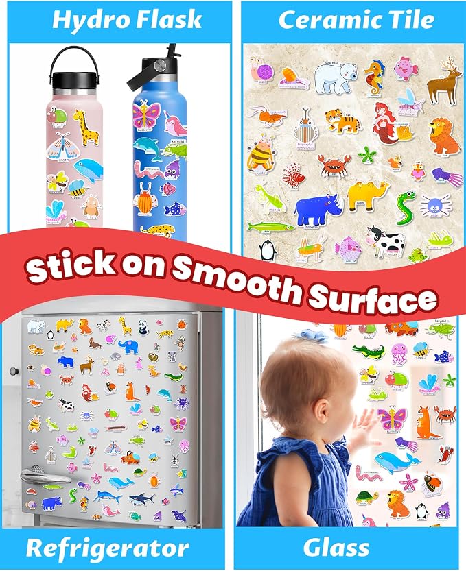 Walenced Reusable Sticker Book for Toddlers, Stickers for Kids, Toddler Toy | Toddler Craft Activities, Toddler Travel Toys, Boy Girl Birthday Gifts, Airplane Travel & Road Trip Essentials Kids