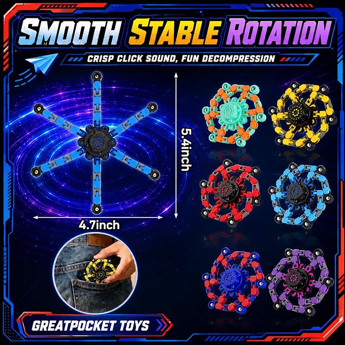 9PCS Transformable Fidget Spinners, Sensory Fidget Deformable Chain DIY Robot Spinner Sensory for Boys, Fidget Toys for Party Favors Travel Toys
