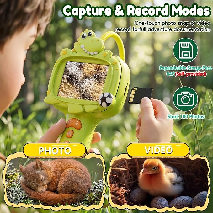 Kids Borescope Camera Toy with Light -STEM Science Educational Toy for 3 4 5 6 7 8 Years Old Boys & Girls Birthday Gift-Discovery & Exploration Toddler Young Child-650mAh Battery Included