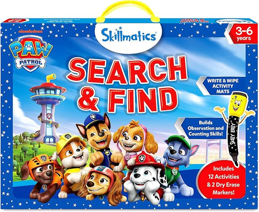 Skillmatics Search and Find – PAW Patrol, Preschool Activity, Gift for Kids | Write & Wipe Mats, Learning & Educational Toy for Toddlers & Kids, Back to School Supplies for Boys & Girls Ages 3, 4, 5