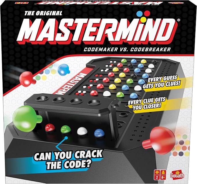Pressman The Original Mastermind: The Strategy Game of Codemaker Vs. Codebreaker | Multicolor | Great Gift Idea | Promotes STEM Principles | 2 Players, Ages 8+