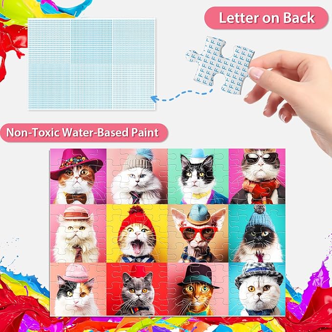 100 Piece Puzzles for Kids Ages 4-10 - Different Breeds Cats Jigsaw Puzzles for Seniors and Children - Educational Toys for 4, 5, 6, 7, 8, 9, 10 Year Olds
