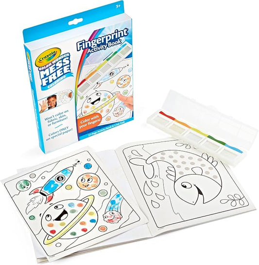 Crayola Color Wonder Mess Free Fingerprint Activity Book, Easter Basket Stuffers for Toddlers, Finger Painting Alternative, Gift for Kids Ages 3+ (Pack of 6)