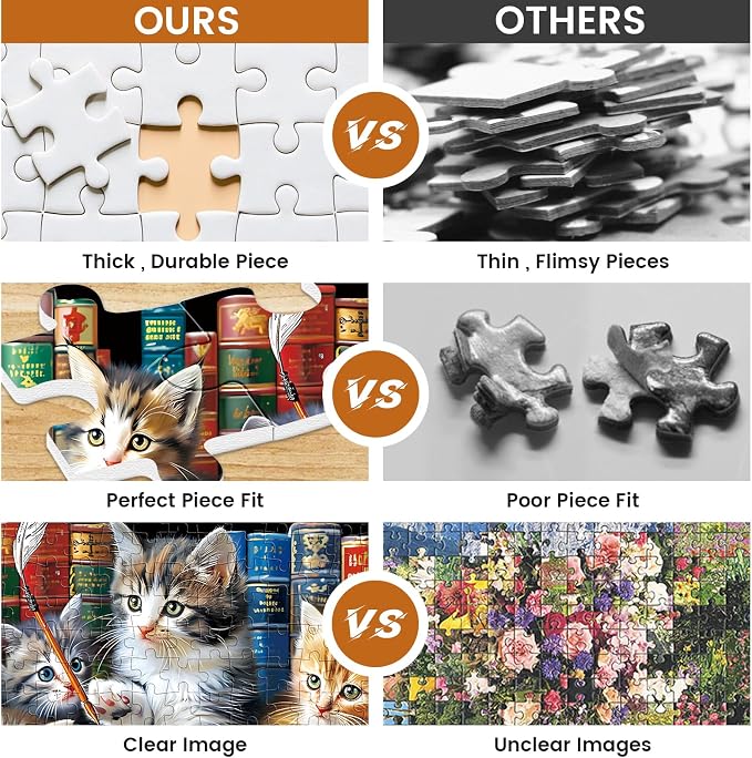 300 Piece Puzzle for Adults, Cats Library Jigsaw Puzzle | Funny Kitten Bookshelf Puzzles,Animal Pet Lover Challenging Puzzles for Friends Family Activity Game Nights Gifts, 20.5x15 in