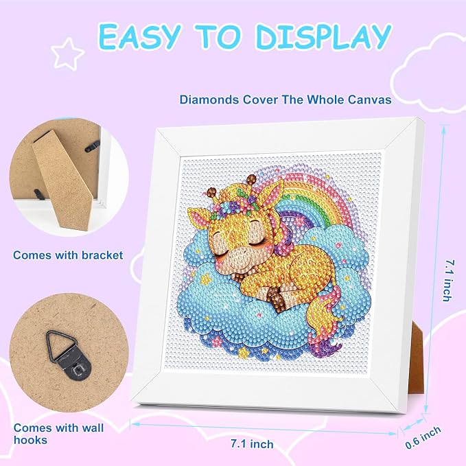 Nardoll Diamond Art Kits - Arts and Crafts - Diamond Art Painting with Wooden Frame - GEM Art for Girls Boys Adults Beginners Home Wall Decor Gifts