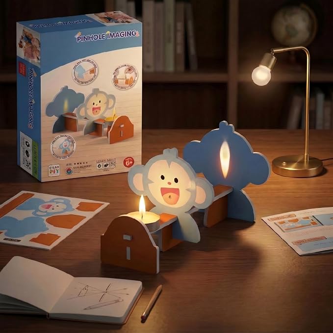 STEM Pinhole Imaging Kit, Explore Light Propagation | Build a pinhole imager! See light travel straight, inverted images. Explore shape & brightness. Safe STEM fun.