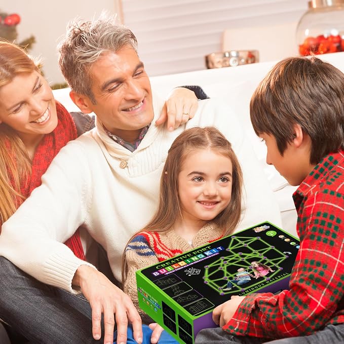 Glow In The Dark Fort Building Kit for Kids,STEM Construction Toys, Educational Gift for 4 5 6 7 8 9 10 11 12 Years Old Boys and Girls,Ultimate Creative Set for Indoor & Outdoors Activity,140 Pcs | STEM Toys, Gift for 4 5 6 7 8 9 10 11 12 Years Old Boy...