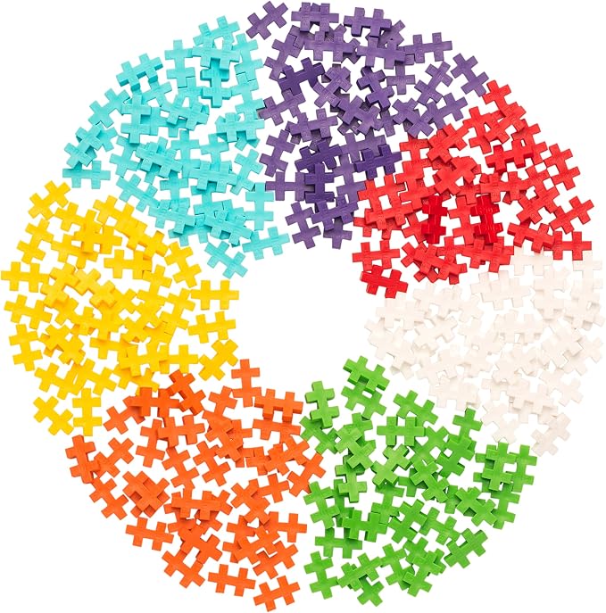 PLUS PLUS 240 Piece Rainbow Mix Tube & Baseplate - Waffle Blocks Stem Toy | Sensory Bin Fillers, Gifts for Boys & Girls, Classroom Must Haves, Christmas Stocking Stuffers for Kids, Math Manipulatives