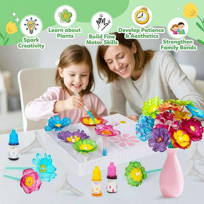 CZTCDP Paper Flower Science Kit, Magic Petal Art & Craft Toy for Girls&Boys | Changing Flowers Set, Kids DIY Arts and Crafts, Ideal Birthday Present for Kids Age 6-12, Screen-Free Activity