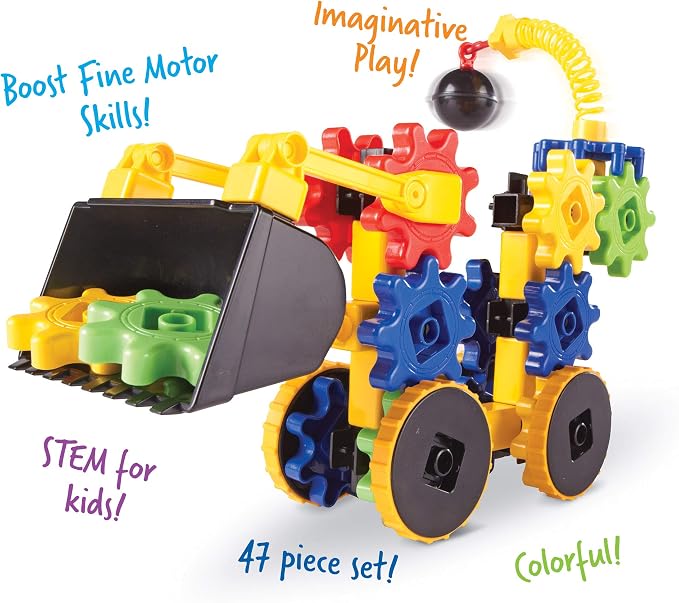 Learning Resources Gears WreckerGears, STEM Activities, Fine Motor Skills, Toddler Explorer Kit, Science and Construction, Boys and Girls Gifts, 47 Pieces, Ages 4 and Up