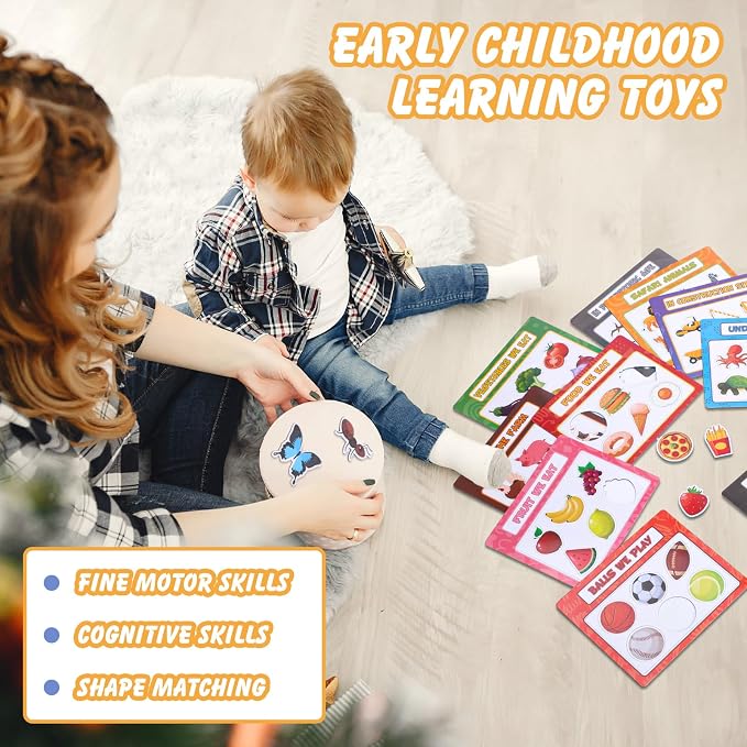 10PCS Magnetic Sorting Toy for Kids, Category Fridge Magnets for Kids | 60 Toddler Soft Magnets for Refrigerator Early Education Toddler Color Sorting Shape Matching Boys Girls Gifts