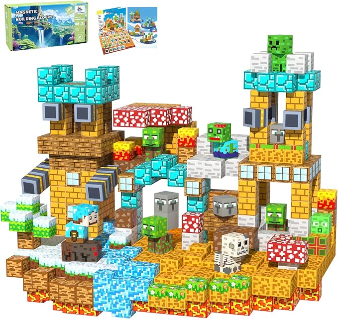 Magnetic Blocks, 100PCS Toys Building Cube Birthday Gifts for Kids | Magnetic Cubes, 0.8 inches Building Blocks, STEM Construction Toys Christmas Birthday Gifts for Kids Boys Girls