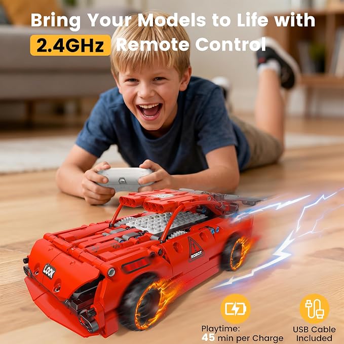 5 in 1 Robot Building Kit, STEM APP & Remote Control Robotics | Ages 8-12, Build Robot, Car & Mechanical Models, Birthday Gift for Boys Girls