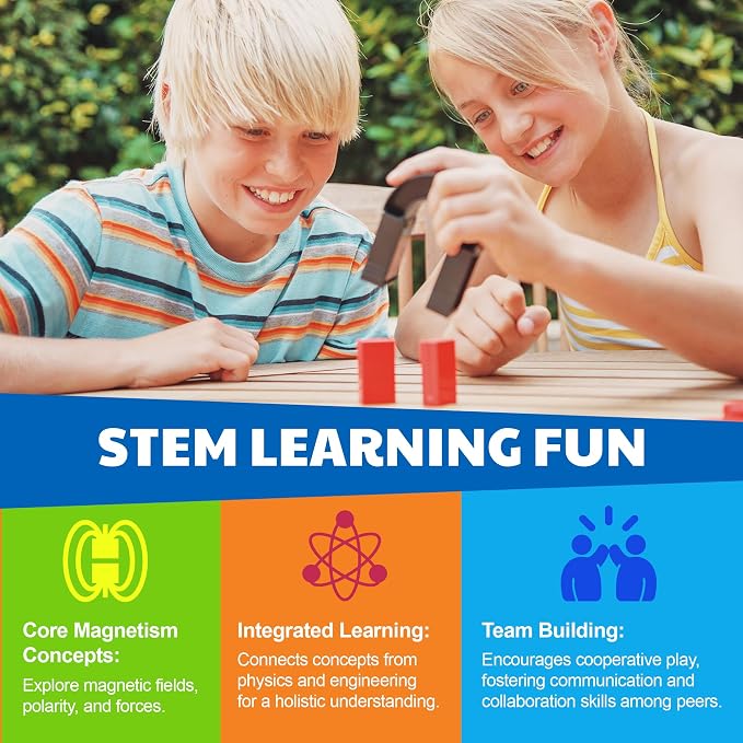 4M Magnet Exploration Kit for Kids Ages 5+ 20+Hands-On Science Experiments with 40+ Components, Build a Maglev Transporter, Magnetic Racer, Compass Yacht, UFO & More, STEM STEAM Educational Toy